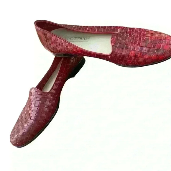 Trotters Women Liz Loafer Size 8.5 M Leather Woven Flats Classic Slip On Career - Picture 3 of 13